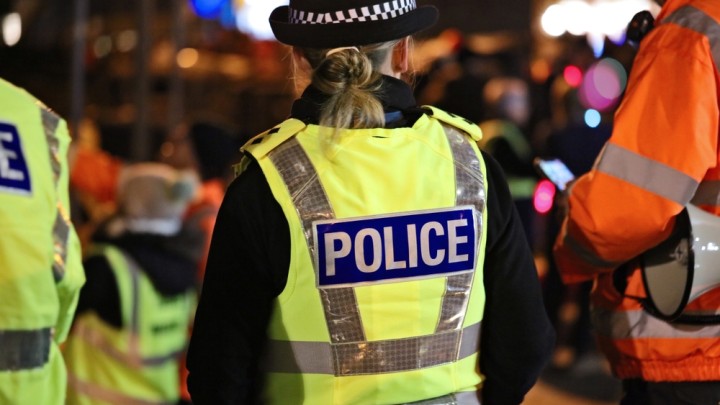 Police officer in hi-visibility jacket